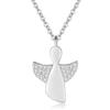 Jrêveinfini Collana con Angelo Custode in Argento 925 e Zirconi - Gioiello Brillante per Donne e Ragazze, Collana Portafortuna Bambina con Portagioie Regalo