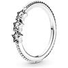 PANDORA Passions Anello con stelle in argento Sterling con zirconi cubici trasparenti, 50