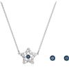 Swarovski Stella Set Collana e Orecchini, con Cristalli e Zirconia, con Chiusura ad Anello a Molla, Placcati in Tonalità Rodio, Azzurro