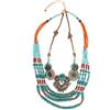 CLZothique Collana bohémien, collana vintage fatta a mano con perline a più strati e ciondolo tribale, gioielli colorati in stile etnico per donne, adatti a look casual e formali.