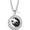 TQWSVUM Nordic Runes Viking Wolf Collana in Acciaio Inossidabile for Uomo, Collana con Ciondolo Lupi Yin Yang, Moda Fatta A Mano retrò Odino Wolf Head Fenrir Gioielli Pagani Celtici
