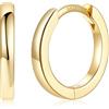 Silvora Orecchini Uomo Cerchio Argento 925, 10mm Orecchini Donna Oro Dorati