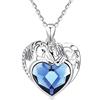 Friggem Collana con ciondolo a forma di cuore di cavallo, argento sterling, regalo di gioielli con cuore per le donne,madre,ciondolo con ciondolo d'amore,catena da 18 (cavallo con zircone nel cuore Collana)