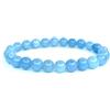 Felicidade Bracciale in calcite blu pietra naturale - regalo compleanno regalo natale regalo unisex donna uomo adolescente ragazza ragazzo, Perles de 8mm, Pietra semipreziosa, Calcite blu