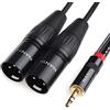 NANYI- Cavi Splitter da XLR a 3,5 mm, cavo audio stereo interconnesso TRS da maschio a due XLR maschio, cavo adattatore splitter a Y (1,5 metri / 5 pollici)