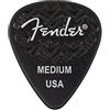 Fender Plettri per chitarra Wavelength, forma 351, nero, medio, confezione da 6