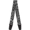 buckle-down tracolla per chitarra 34-60 Bandana/Skulls Black/White