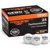 GEWO Palline da ping pong da allenamento 40+ - 3 stelle in plastica ABS con cuciture - Palline da ping pong di alta qualità, diametro 40 mm, confezione da 24 pezzi, colore bianco