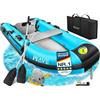 KESSER® Gommone Wave 230-380 cm, set da 6 pezzi gonfiabili - barca + panca, pompa ad aria, pagaia, kit di riparazione, borsa, barca da pesca, barca a pagaia piccola e grande, combinazione motore