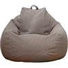 Highdi Pouf Poltrona Sacco Bambini & Adulti Bean Bag Fodera per Sacco di Fagioli per Decorazione della Soggiorno Camera Giardino Salotto Balcone, Senza Ripieno (Marrone lino,80x90cm)