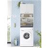 AVANTI TRENDSTORE Arcola - Armadio salvaspazio per lavatrice da bagno in legno laminato di colore bianco opaco. Dimensioni ca. LAP 65x195x22cm.