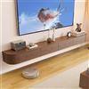 Ribanedy Pensile TV Moderno in Legno Massello | Consolle per Divertimento Montata a Parete con Antine Ribaltabili | Panchina TV con Ampio Spazio di Archiviazione per Soggiorno e Ufficio (Marrone, 200cm)