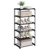 WOLTU Scarpiera, Porta Scarpe a 6 Livelli, Scaffale Stretto per Corridoio, Soggiorno, Corridoio, Struttura in Metallo, Ripiani Compatti e Rimovibili, 42 x 30 x 88 cm, Nero