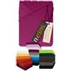 npluseins Lenzuolo con angoli classico in jersey - tanti colori e misure - 100% cotone 159.192, 90-100 x 200 cm, fucsia
