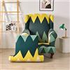 Highdi 2-Pezzi Copripoltrona con Orecchie Elasticizzato, Moda retrò Copridivano da 1 Posto con Fodera per Cuscino, Lavabile per Strandmon Bar Soggiorno Camera da Letto (Giallo Verde Onda)