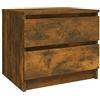 vidaXL Comodino Rovere Fumo 50x39x43,5 cm in Legno Multistrato