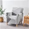 Highdi Copripoltrona Elasticizzato Morbido Copridivano 1 Posto dalla Linea Minimalista con Braccioli per Soggiorno/Cameretta/Club Fodere per Poltrona, Antimacchia, AntiGraffio (Grigio Moderno)