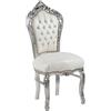 ITALUX MORE LIGHT Poltrona Barocco Stile Argento Bianco Dimensioni Altezza cm 108 Larghezza cm 52 profondità cm 45