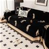 Highdi Telo Copridivano Tigre di Lusso, Copri Divano in Ciniglia con Frange Decorative, Copridivano AntiGraffio Gatto Protezione per Mobili e Divano,Copridivani 3 Posti e 2 Posti (180x130cm,Nero)