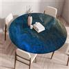 Highdi 3D Tovaglia Rotonda con Bordo Elastico, Copritavolo Rotondo con Antiscivolo Elastico Tovaglie Rotonde Antimacchia per Salotto caffè Pranzo Giardino (Pietra 5,80cm)