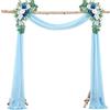 Highdi Drappeggio di Arco Nozze, Tessuto Chiffon per Drappeggio per Arco Nuziale Tulle Tenda per Arco Matrimonio Tende Voile per Matrimoni Cerimonia Feste Decorazioni -4161 (Blu Denim,75x550cm)
