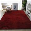 Highdi tappeto Salotto Moderno Tinta Unita Shaggy a Pelo Lungo Camera da Letto Soffice Antiscivolo Lavabile Tappeti Moderni per Soggiorno, Camera da Letto (160x230cm, Bordeaux)