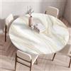 Highdi 3D Tovaglia Rotonda con Bordo Elastico, Copritavolo Rotondo con Antiscivolo Elastico Tovaglie Rotonde Antimacchia per Salotto caffè Pranzo Giardino (Pietra 2,70cm)