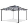 TOOLPORT Gazebo giardino 4x4 m, telaio alluminio, tetto policarbonato 8 mm