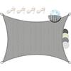 Sol Royal Tenda a Vela Ombreggiante Rettangolare HDPE Parasole Giardino UV | 300x400cm 3x4m grigio traspirante protezione raggi UV tendone tende SolVision Vele permeabile all'acqua Shade Sails HS9