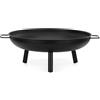 SPRINGOS Braciere da giardino, 58 cm, braciere portatile, per esterni, rotondo, in acciaio, per terrazza, campeggio, falò, patio, riscaldamento da giardino, nero SPRINGOS