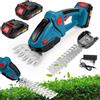 HumiLuft 24V Cesoie per Siepi a Batteria, 2 in 1 Tagliaerba e Tagliasiepi con 2x1500mAh batteria, 100mm+300mm Lame e Adattatore, Cesoie Elettriche da Giardino per Prato da Giardino