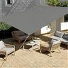 IUCUHE Telo Ombreggiante Occhiellato 50x250cm/0.5x2.5M Tenda a Vela Ombreggiante Impermeabile Rettangolare,Telo Copri Balcone,Protezione UV,per Giardino terrazza con Fascetta-Grigio scuro