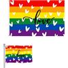 FLAVNTEL Bandiera della Pace Arcobaleno 150x90 cm con Colomba e Scritta Nera, Bandiera in Poliestere 102D Resistente UV con Occhielli, Decorazione per Esterno Interno e Manifestazion