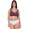 Ulla Popken Reggiseno Sostenitivo Senza Ferretto con Pizzo Rosso Vino Scuro 115F 800619350-115F