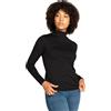 LAPASA Donna Maglia Termica Collo a Lupetto L87 - Abbigliamento Termico Traspirante a Maniche Lunghe Fodera in Pile Strato Base Nero (Leggera) L