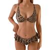 LIEROLYE Bikini Donna, Costume Da Bagno Due Pezzi Con Volant E Stampa Leopardata, Costume Da Bagno Y2K Con Gonna Per Spiaggia, Terme E Mare(Brown,XL)