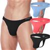 ZAIGELUO Uomo String Bambù Tanga Biancheria Intima Bulge Pouch Sexy Vita Bassa T-Back Confortevole Mutande, Multi 02, M