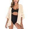 HANERDUN Copricostume Donna Mare Spiaggia Kimono Elegante Pareo Cardigan in Chiffon con Maniche a 3/4