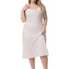 MKLQLS Camicia da Notte di Lusso in Raso per Donna, Lunga E Sexy Camicia da Notte in Seta per Donna, Taglie Forti con Spalline Sottili, Sottoveste da Notte, da Donna Bianca 5XL