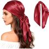 MESU Grande sciarpa quadrata 88,9 cm foulard per capelli da donna bandana sciarpa di seta, VINO ROSSO, taglia unica