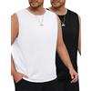 TOMEEK Canotta Uomo Estiva Canottiere Palestra Taglie Forti Senza Maniche T Shirt Running Canotte Casual Atletiche Leggero Gilet Scollo Rotondo Smanicato Pacco da 2(Nero + Bianco,XL)