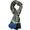 UK_Stone Sciarpa da uomo in 100% pura seta Paisley pied de poule vintage motivo a quadri doppio strato gentiluomini
