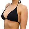 MYLILY Reggiseno Bikini Triangolo Donna | Allacciatura al Collo con Coppe Estraibili | per Seno Grande & Taglie Forti | per Piscina & Spiaggia | Oeko-Tex, Regolabile, Premium, Vegano |Nero, XS