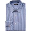 Coveri Camicia classica collo italiano in puro cotone fantasia a righe, Azzurro XL