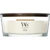 WoodWick Ellipse Candela Profumata | Teak Bianco | con Stoppino Scoppiettante | Durata della Combustione: Fino a 50 Ore