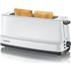 SEVERIN Tostapane Automatico A Fessura Lunga, Griglia Scaldapanini Integrata, Tcorpo In Acciaio Inox, Per Tostare, Scongelare E Riscaldare, 800 W, Bianco / Grigio, AT 2232