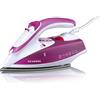 SEVERIN BA 3243 Ferro da stiro a vapore e a secco 2400W con getto fino a 70g/min, serbatoio da 200 ml, Ferro a secco autopulente, Ferro a vapore con piastra in ceramica, Bianco/viola