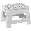 Baroni Home Sgabello Pieghevole Ultra-Resistente - Portata 130 kg, Salvaspazio per Cucina, Bagno, Giardino - Per Bambini e Adulti - 29x22x22 cm, M Bianco