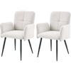 Hela Tische, Set di 2 sedie imbottite Marla, rivestimento in tessuto beige, schienale Swing Back, struttura tubolare rotonda, portata 120 kg, Oeko-Tex