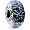 PANDORA Colours Ciondolo in argento 9 ondulato con vetro di Murano iridescente e blu scuro
